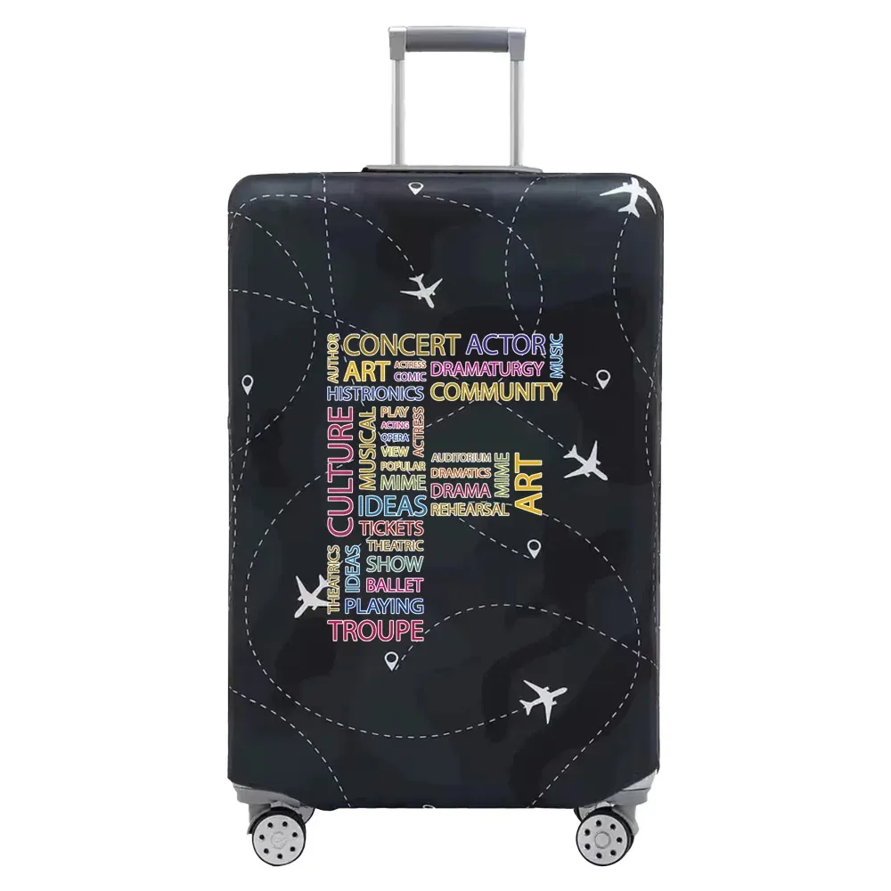 housse de valise de voyage en tissu extensible, housse de protection pour bagages de 18 à 28 pouces, série de textes