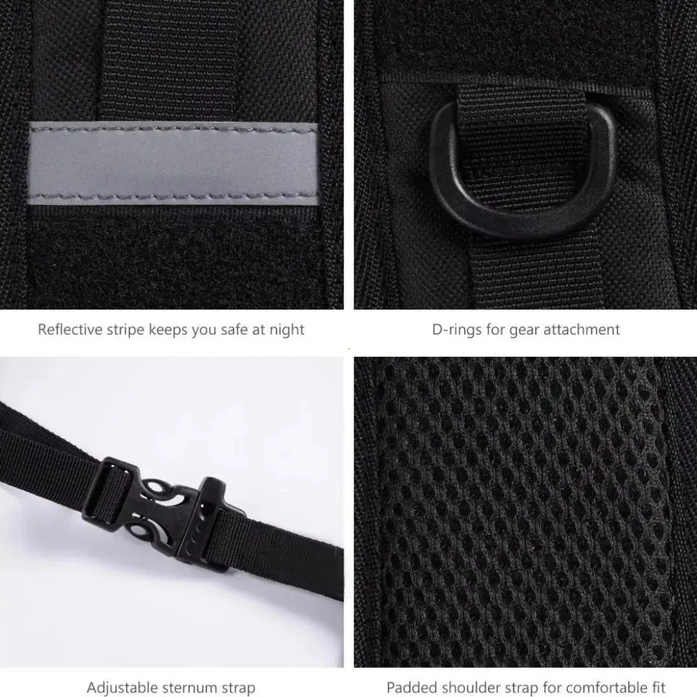 accessoires pour sacs à dos : sangles de remplacement noires en tissu oxford, antichoc, pour sacs à bandoulière, escalade et randonnée