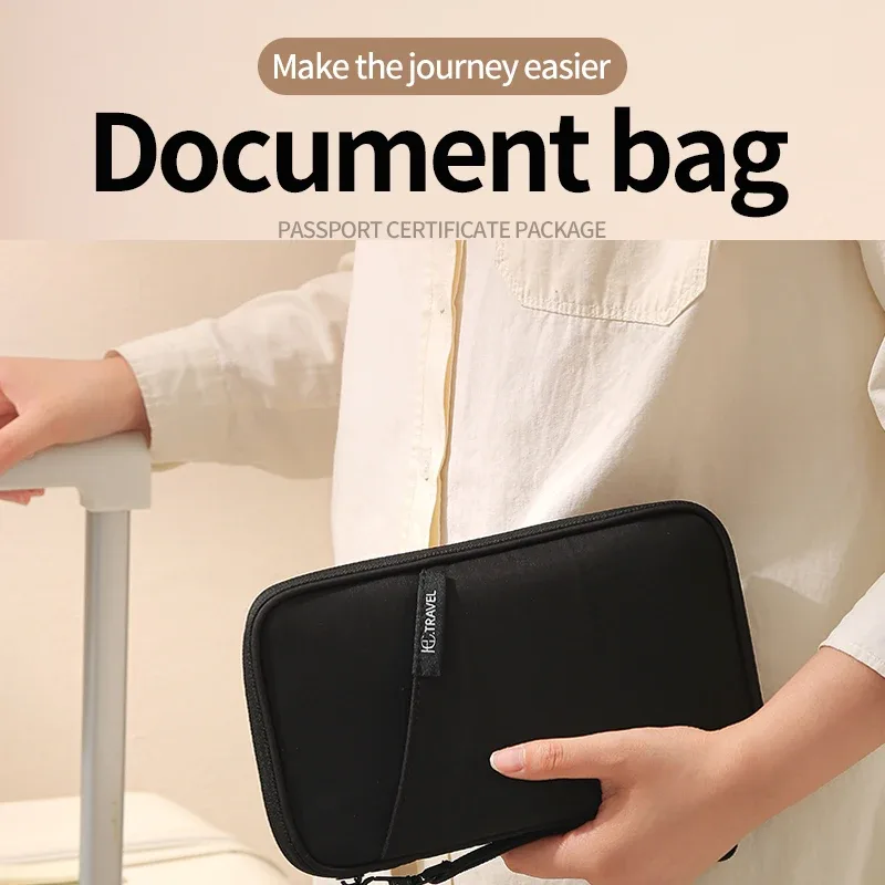 sac de rangement de portefeuille de porte-passeport bloquant rfid familial-organisateur de documents de voyage avec étui pour cartes de crédit sac de voyage essentiel