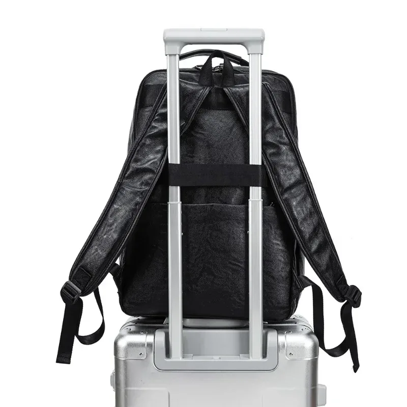 sac à dos de luxe en cuir pu crocodile pour hommes, sac à dos de grande capacité pour ordinateur portable d'affaires, sac de voyage pour bagages