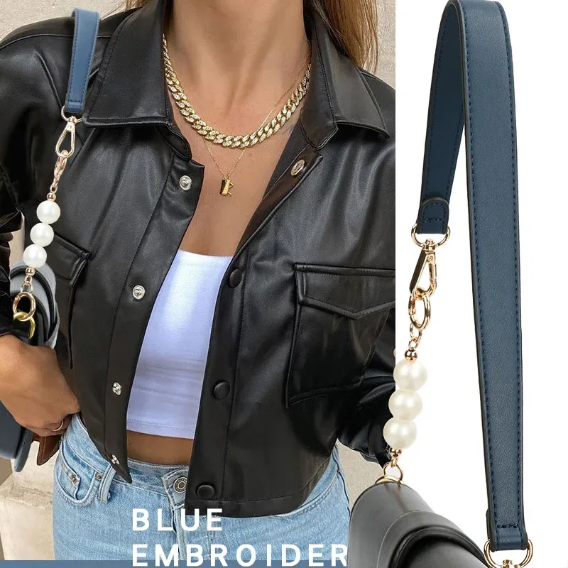 sac à bandoulière en cuir pu pour femmes, sangle à main, accessoire de perles à la mode, sangle courte sous les bras