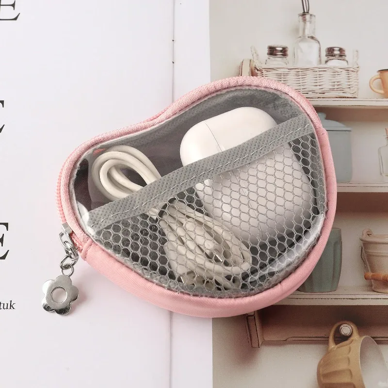 petite trousse de toilette pour sac à main, mini trousse à maquillage, pochette transparente mignonne, organiseur de voyage, étui pour articles de toilette, pochette imperméable avec fermeture éclair