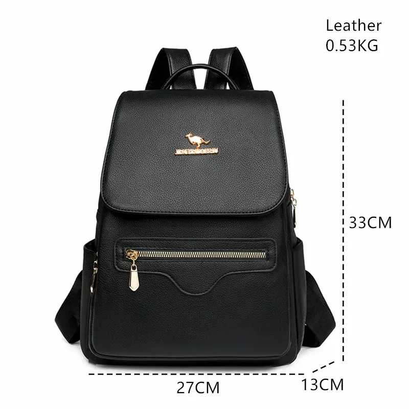 sac à dos de marque de grande capacité pour femmes, nouvelle couleur unie en cuir pu, sac d'école pour étudiants, loisirs voyage, sacs à bandoulière pour femmes