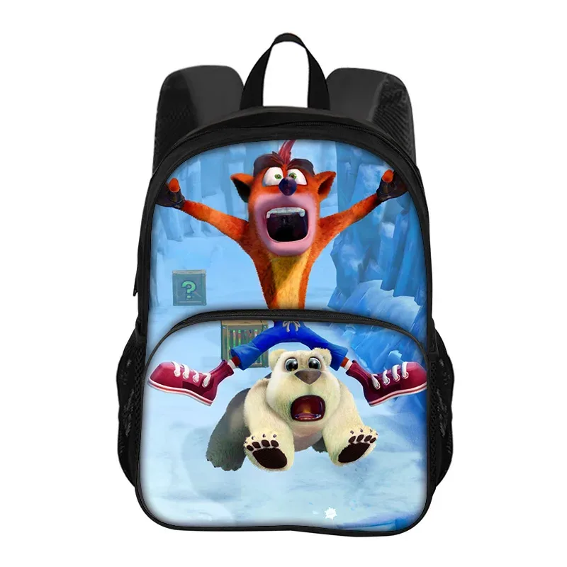 sac à dos rond crash bandicoot imprimé de dessins animés, nouvelle tendance, haute qualité, le meilleur compagnon scolaire pour les étudiants