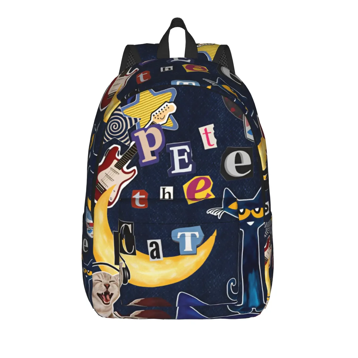 sac à dos pete the cat i love my white shoes pour garçon, en polyester, grand sac à dos esthétique pour l'école secondaire, idéal pour l'entraînement