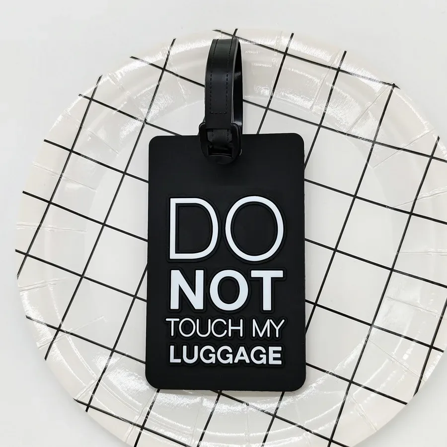 étiquette de bagage don't touch my bag, 1 pièce, accessoires de voyage de haute qualité, étiquette d'embarquement, étiquettes d'identification de nom