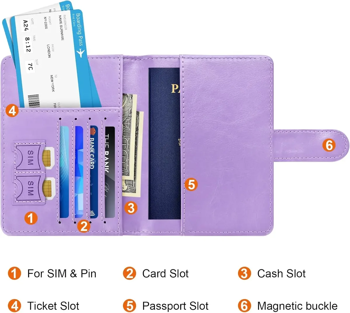 pomelo – meilleur ensemble de porte-passeport étanche avec emplacement pour carte sim, cadeaux de voyage tendance pour la famille et les mariages