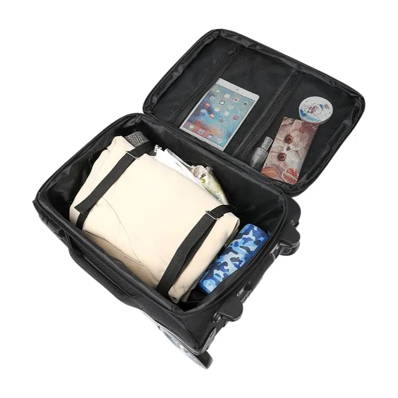 valise spacieuse en tissu oxford de 20 pouces avec roues à direction unique et serrure tsa - bagage à main de voyage à grandes roues amovibles