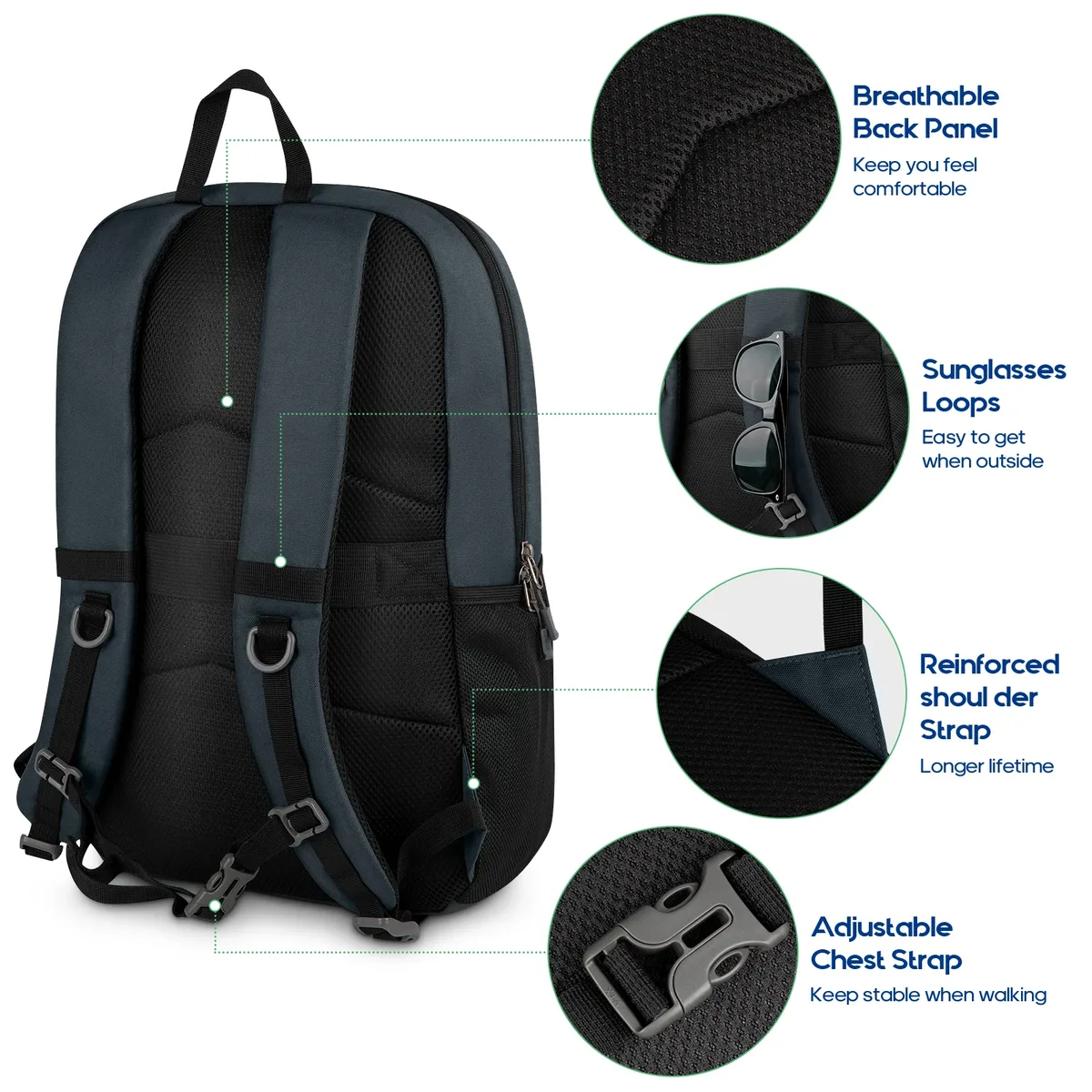 erüerfly-sac à dos de sport pour hommes et femmes, sac à dos initié, sac de jour sportif, randonnée en plein air, voyage, voyages en ville, shopping, 30l