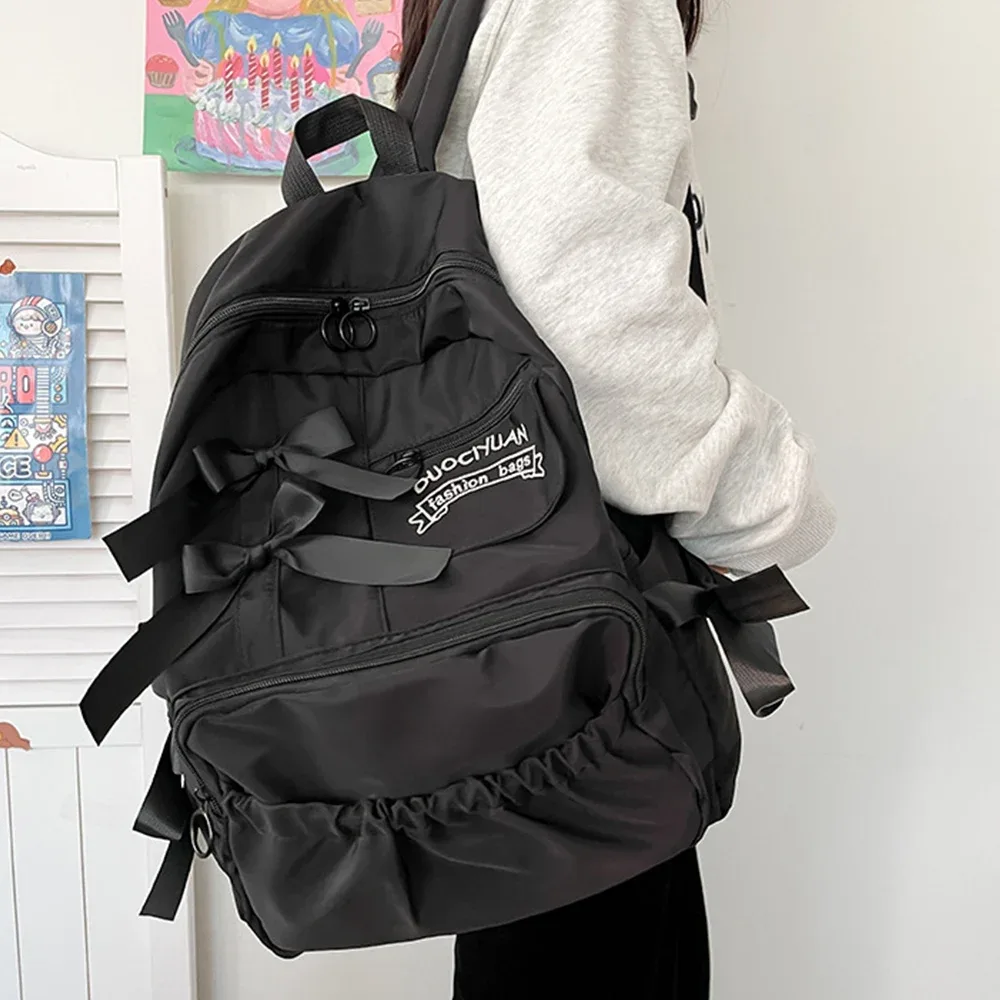 sac à dos imperméable de grande capacité pour femmes, sacs d'école blancs pour adolescentes, sac de jour décontracté en toile, sac à dos de voyage