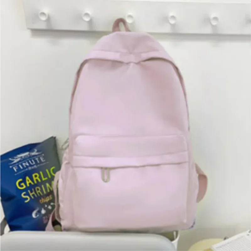 femmes cartable étanche grande capacité école sac à dos lisse fermeture éclair couleur unie adolescents fille sac à dos décontracté sac étudiant approvisionnement