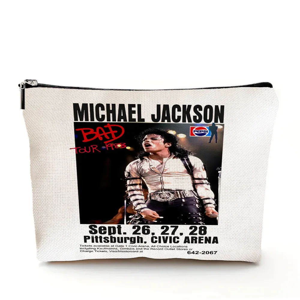 sac à cosmétiques michael jackson, sacs de maquillage double imprimé super star, sac à main de mariage pour femmes, organisateur de voyage pour dames, portefeuille pour enfant