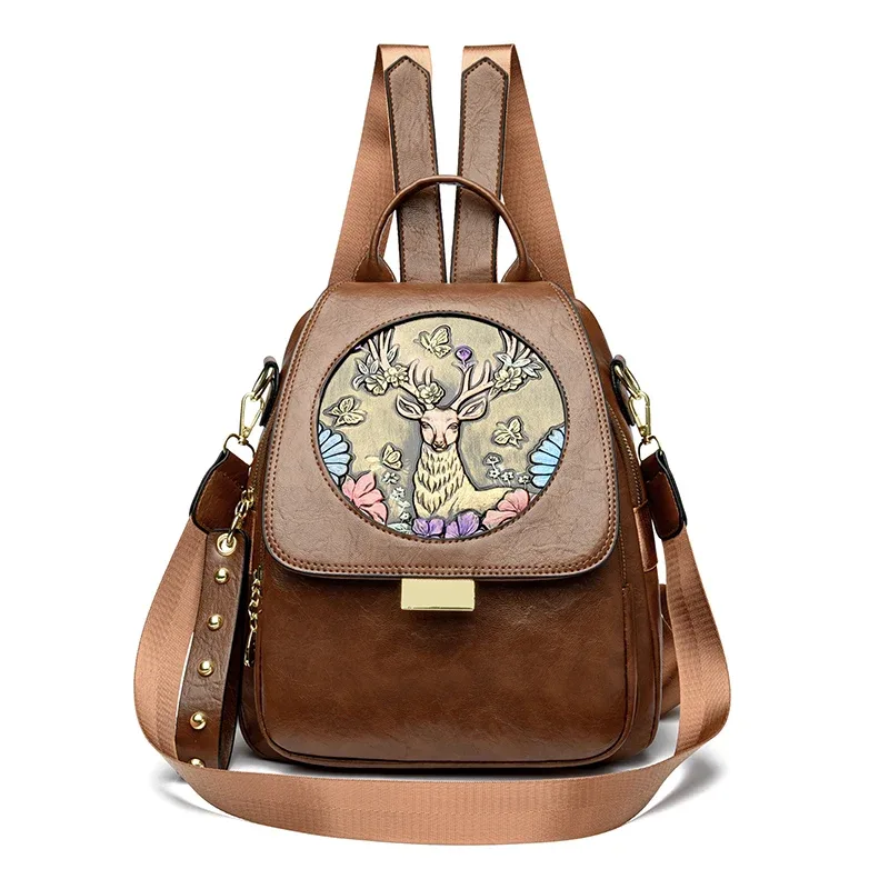 femmes de luxe en cuir véritable sac à dos décontracté dames sac à bandoulière mode grande capacité voyage femme qualité peau de vache sac à dos