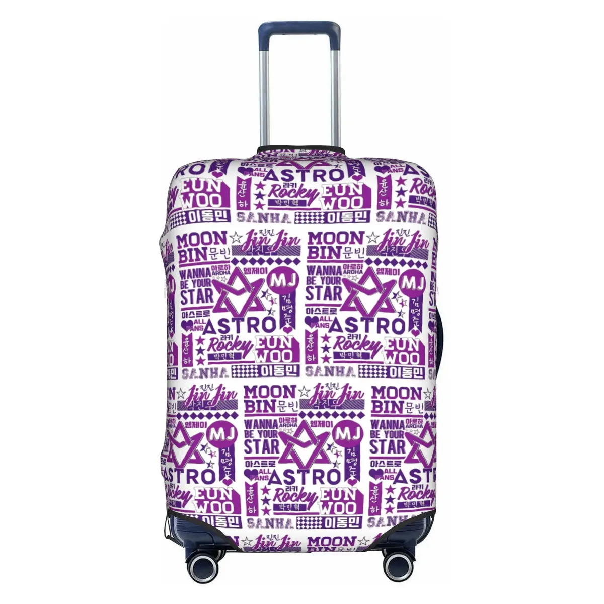 housse de protection amusante pour valise a-astros mj jinjin cha eun woo, lavable, yoon san ha rocky, housses de valise de voyage