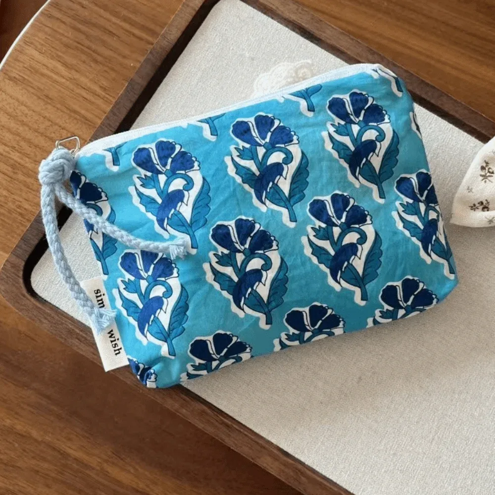 sac de serviette hygiénique vintage à la mode, mini porte-monnaie bohème de style indien, sac de voyage en coton à fermeture éclair, rangement pour cosmétiques, écouteurs, etc.