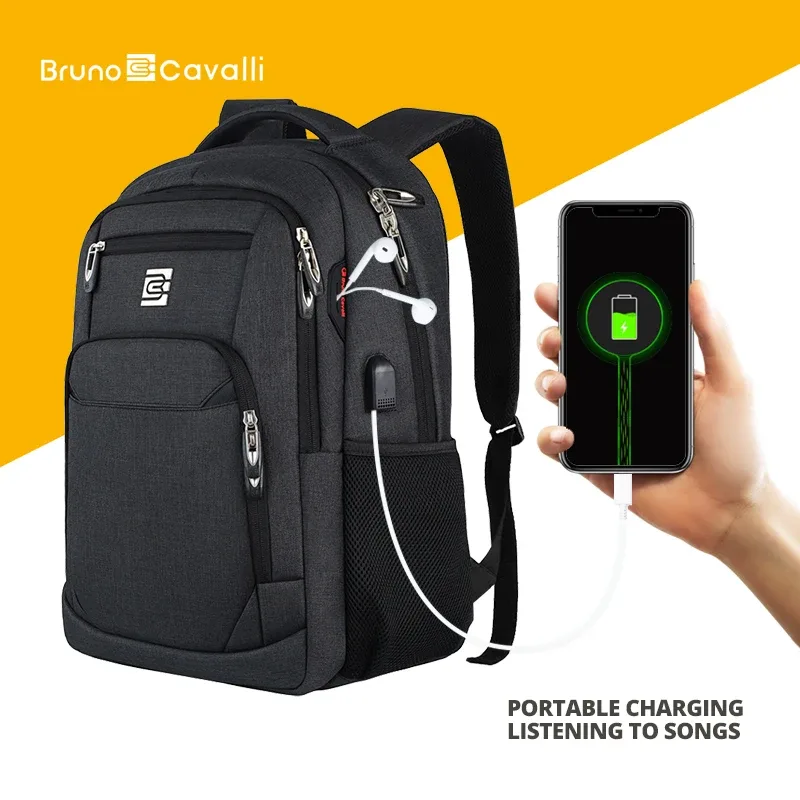 sac à dos pour ordinateur portable avec port de chargement usb, antivol, mince, durable, voyage d'affaires, sac d'école universitaire, femmes et hommes, 15.6 pouces, 17 pouces