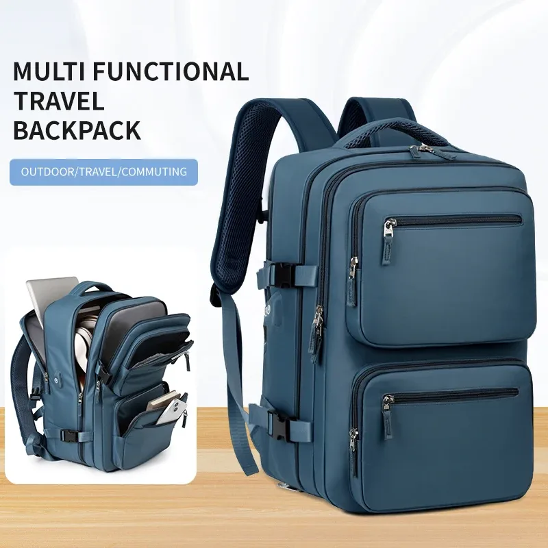grand sac à dos de voyage pour femmes et hommes, sac de cabine multifonctionnel pour avion, étanche, avec chargeur usb, antivol