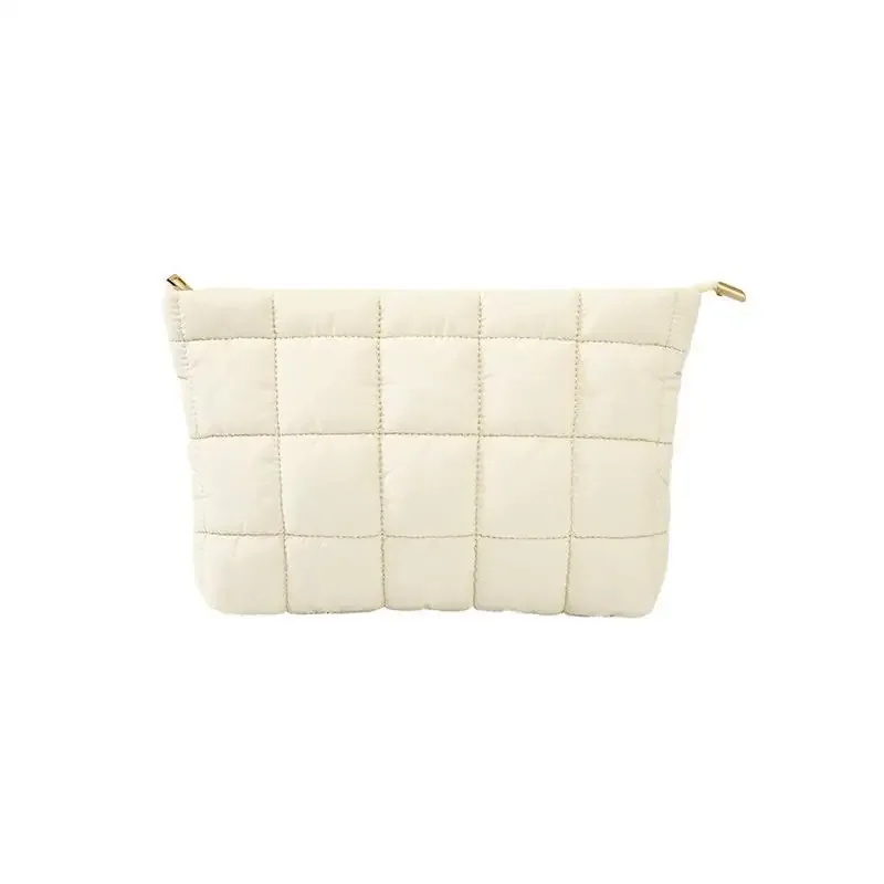 trousse de toilette matelassée douce avec fermeture éclair résistante, organiseur portable pour le maquillage quotidien, sac de rangement pour voyage, cadeaux pour femmes