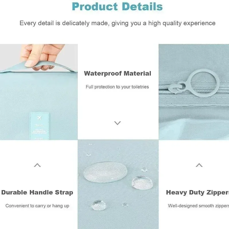 nouvelle trousse de toilette de voyage imperméable grande capacité pour femmes, organisateur de maquillage suspendu avec crochet pour salle de bain