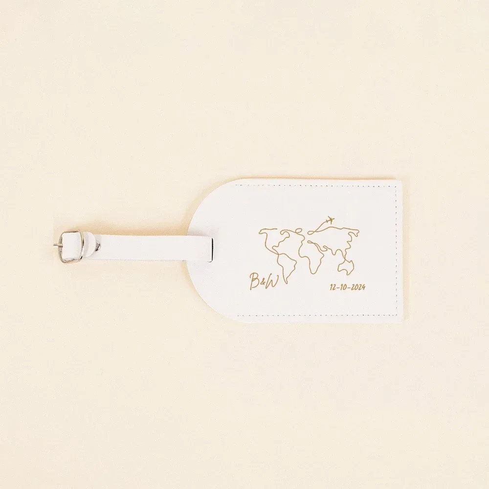 étiquette de bagage en cuir pu personnalisée monogrammée, étiquettes de bagage de voyage pour couple, cadeau de mariage, de réception nuptiale, pour la famille et les amis