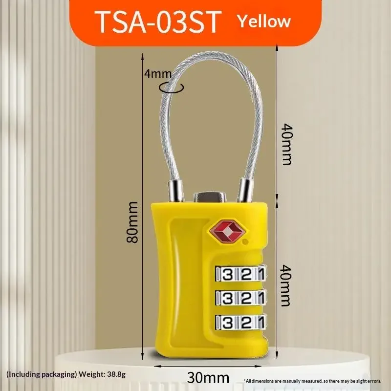 cadenas de voyage tsa à code modifiable, 3 chiffres, portable, en alliage de zinc, pour valise, bagage, sac à dos