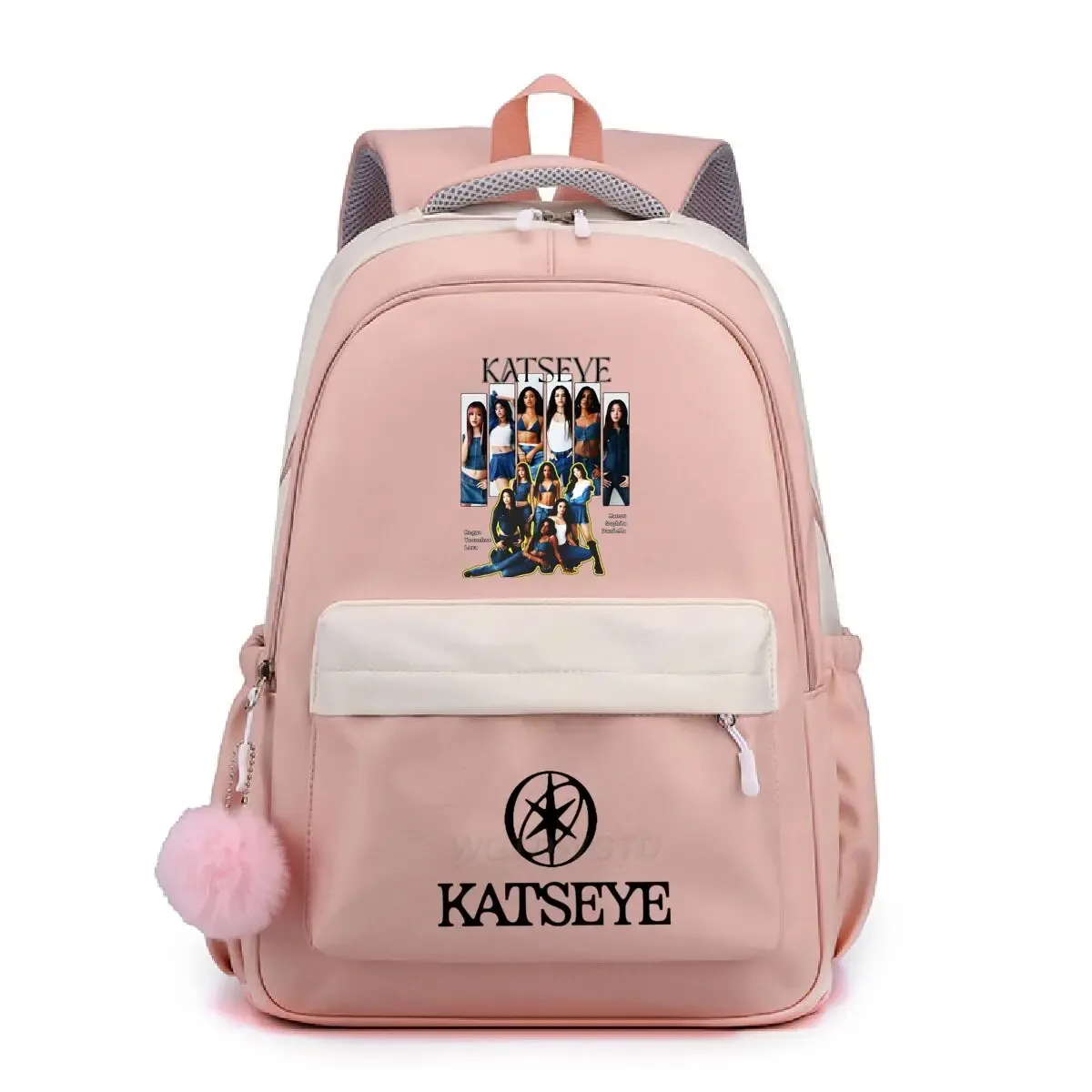 sac à dos à imprimé amusant hot katseye, grande capacité, pour hommes et femmes, sac pour ordinateur portable,
