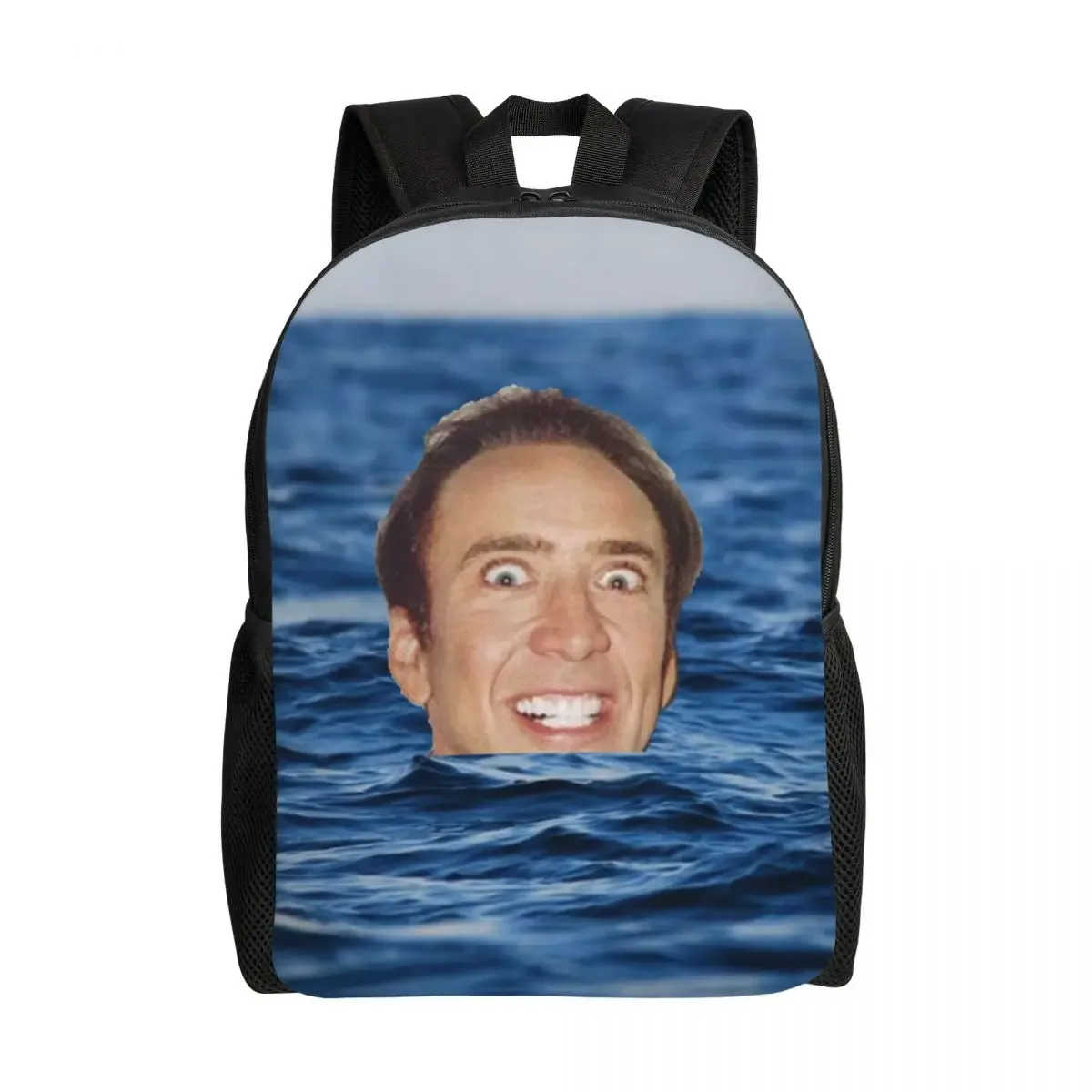 sac à dos personnalisé pour ordinateur portable nicolas cage meme, sac à livres de base pour femmes et hommes, sacs amusants pour étudiants
