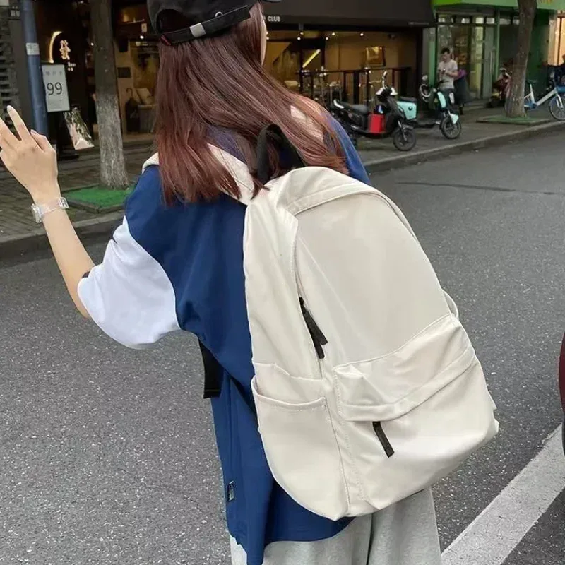 sac à dos polyvalent noir, gris, blanc, rouge, de haute qualité, grande capacité, sac de voyage imperméable, sac d'ordinateur en nylon lavable, unisexe
