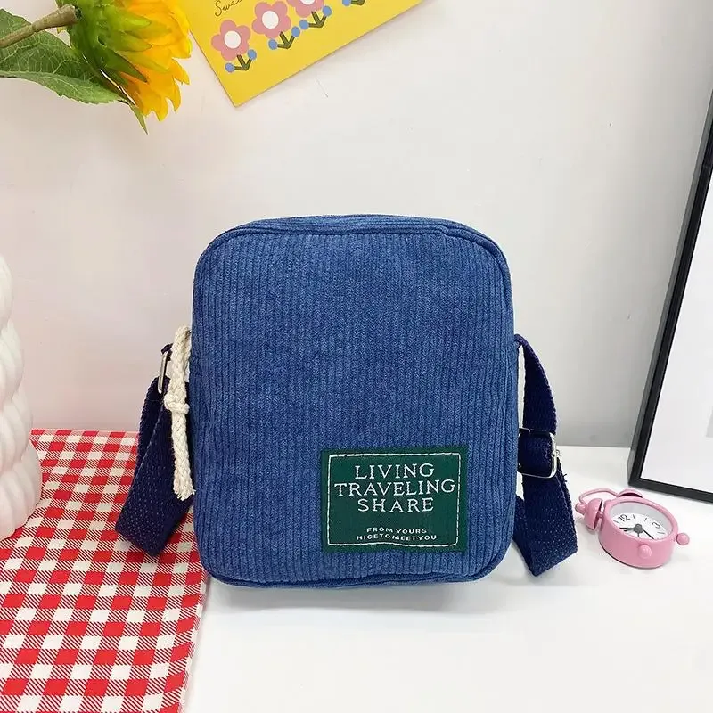 petit sac bandoulière en velours côtelé, sangle réglable, plusieurs options de couleurs, pour un usage quotidien, les voyages et le shopping