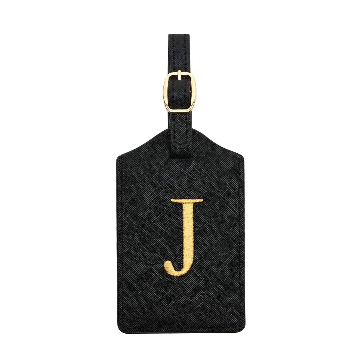étiquette de bagage en cuir pu pour voyage-étiquette d'identification de valise durable avec couverture de confidentialité et fente pour carte nominative (a-z) liu