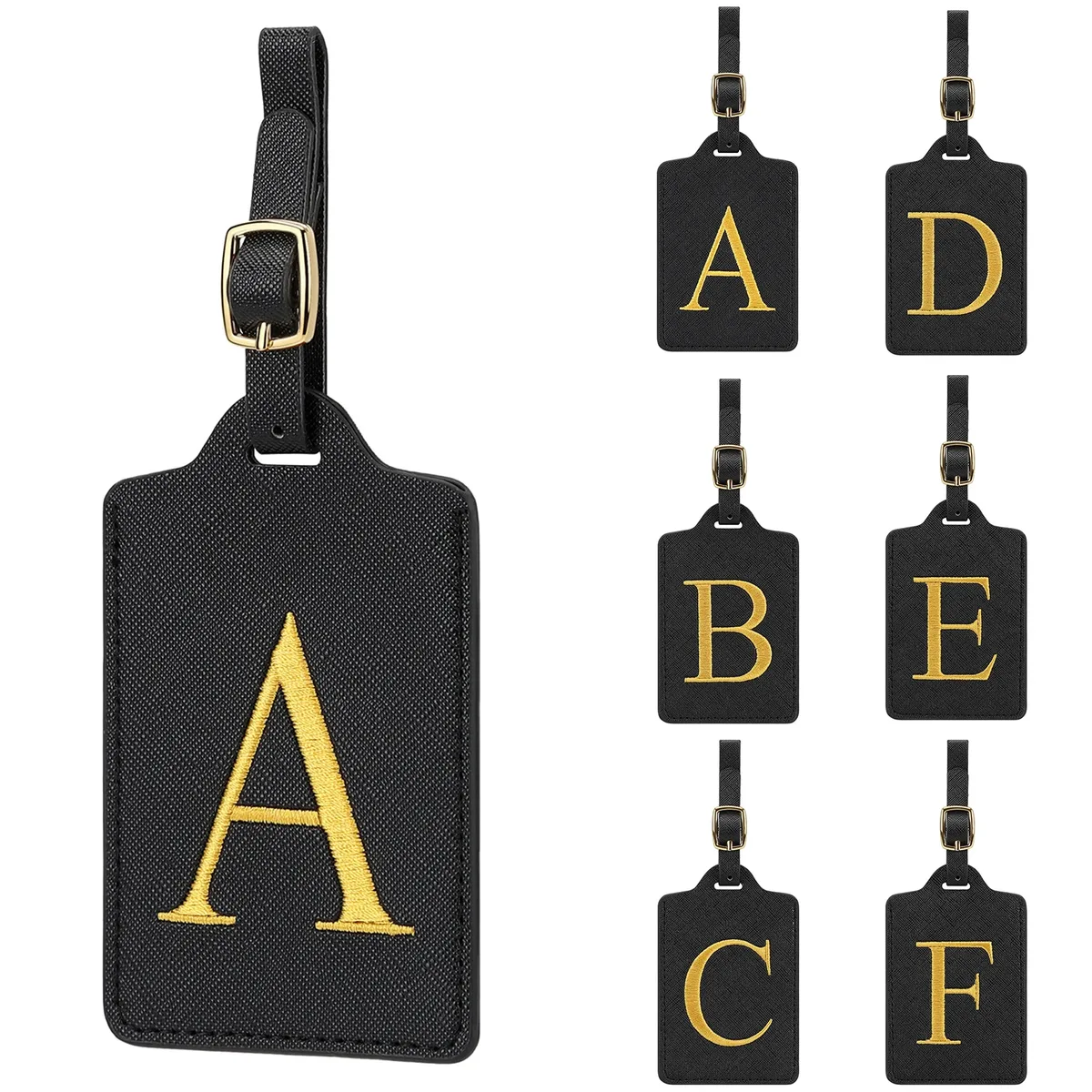 étiquette de bagage personnalisée avec 26 lettres, étiquette de nom initiale pour valise, accessoires de voyag