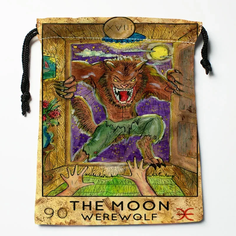 sacs à cordon personnalisés tarot, sacs cadeaux imprimés 18*22cm, pochette de voyage, sac de rangement pour vêtements, sac à main, trousse de maquillage