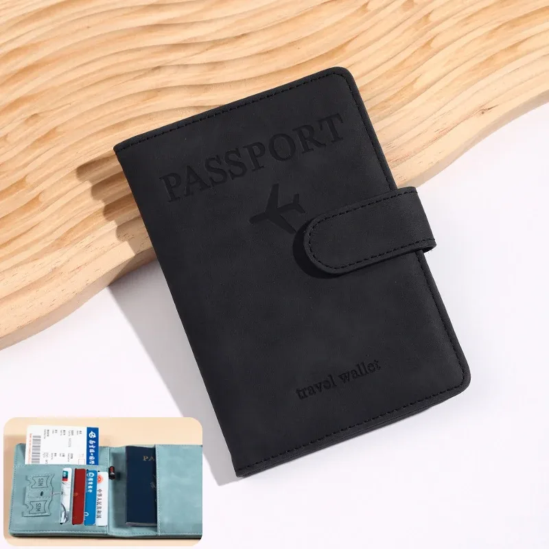 porte-passeport antimagnétique et antivol, étui de voyage, portefeuille pour cartes de crédit, livre de passeport en cuir pour femmes et hommes