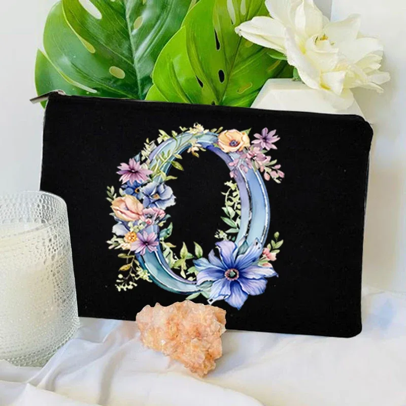 1 pc sac à lettres initiales sac de maquillage avec lettres pour femmes sac à cosmétiques initiales a-z sac de maquillage personnalisé sac de voyage, cosmétique initial