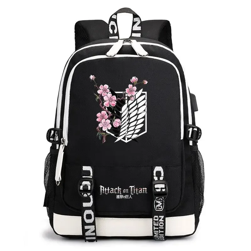 sac à dos anime attack on titan, cartable d'étudiant de grande capacité, léger et durable, peut accueillir un ordinateur de 16 pouces