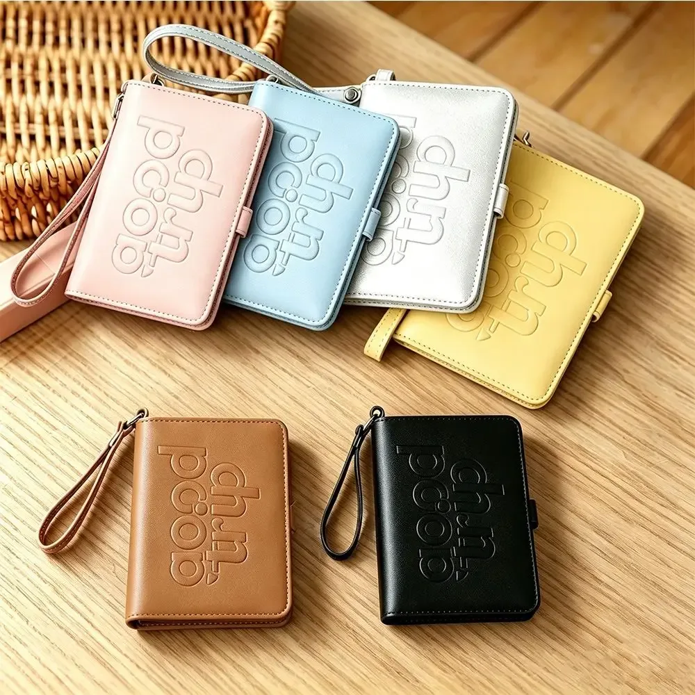 Porte-cartes en PU, sac de voyage pour passeport, porte-billets avec cordon de suspension, portefeuille pliable multifonctionnel, accessoires de voyage