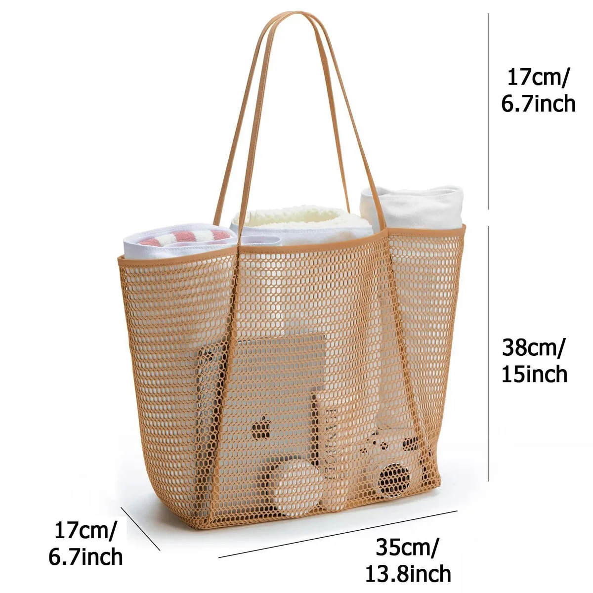 sac de plage en maille pour femmes, sac à bandoulière de grande capacité, sac de rangement portable de voyage, sac à main multifonction