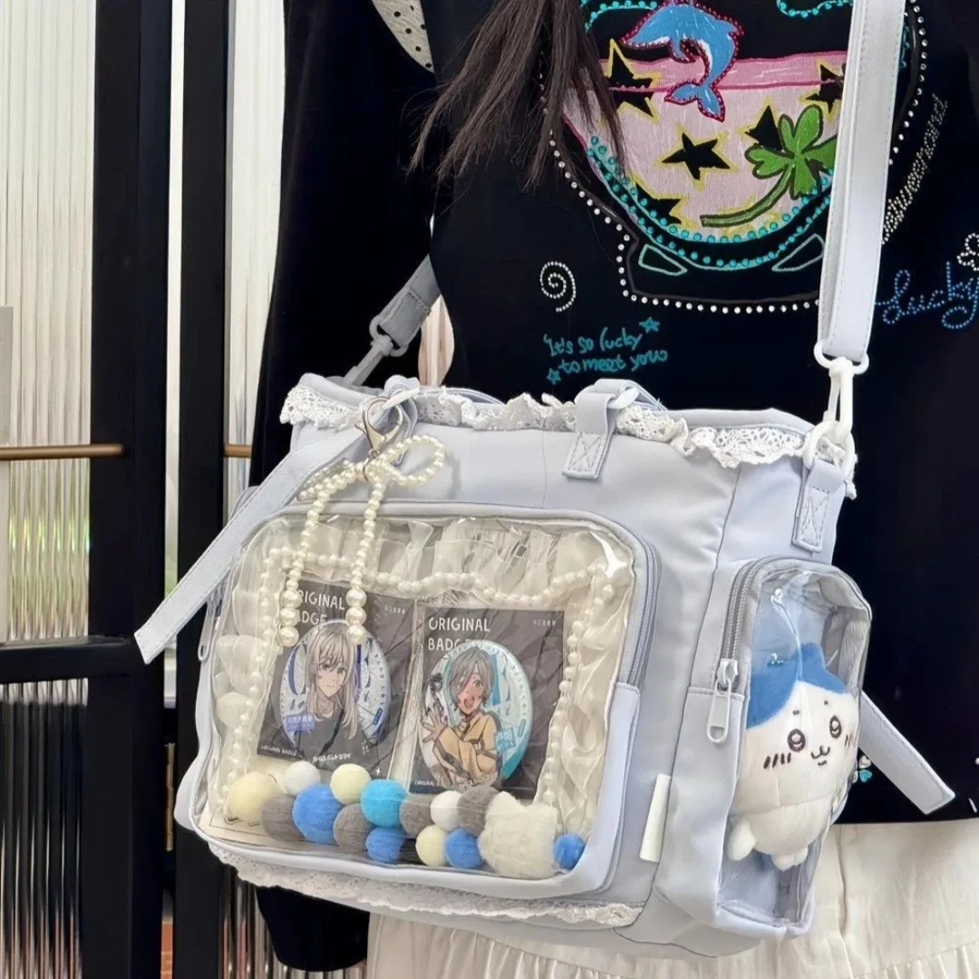 Sac à bandoulière Kawaii transparent, sac à poupée transparent, sac Itabag, sac fourre-tout Anime pour les voyages, les sorties décontractées et le shopping