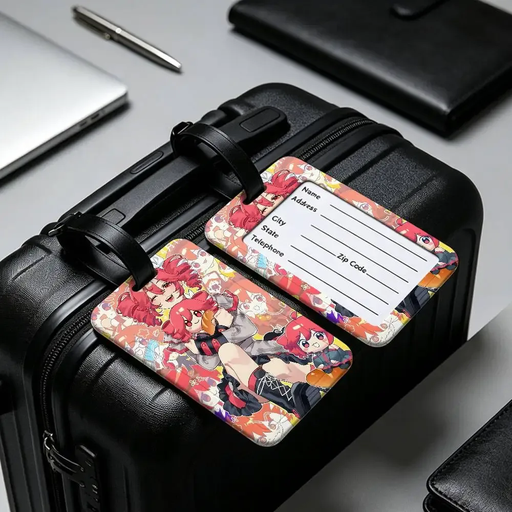 1 pièce étiquette d'identification de bagage en pvc populaire du chanteur virtuel kasane teto, porte-carte d'information anti-perte, étiquette nominative pour valise de voyage