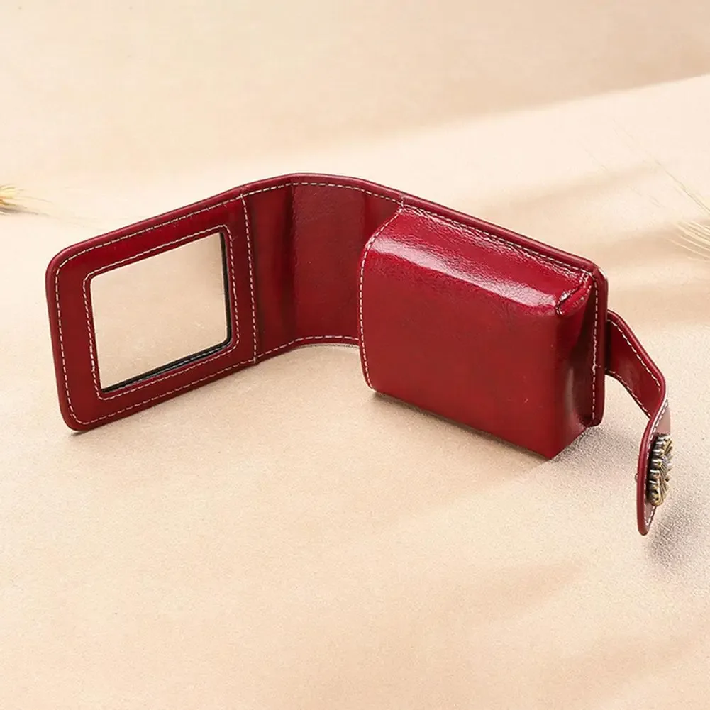 mini sac à rouge à lèvres portable avec miroir, petit sac à cosmétiques avec bouton, mallette de rangement de maquillage pour femmes