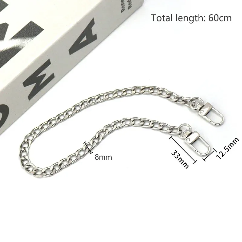 chaîne métallique de remplacement pour sac à bandoulière, 20cm/40cm/60cm/100cm/120cm, bricolage, poignée en or/argent, accessoires de sac à main