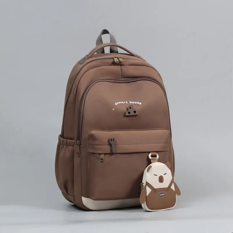 sacs à dos coréens pour adolescentes, look tendance, couleur unie, sacs de voyage grande capacité, sacs d'école