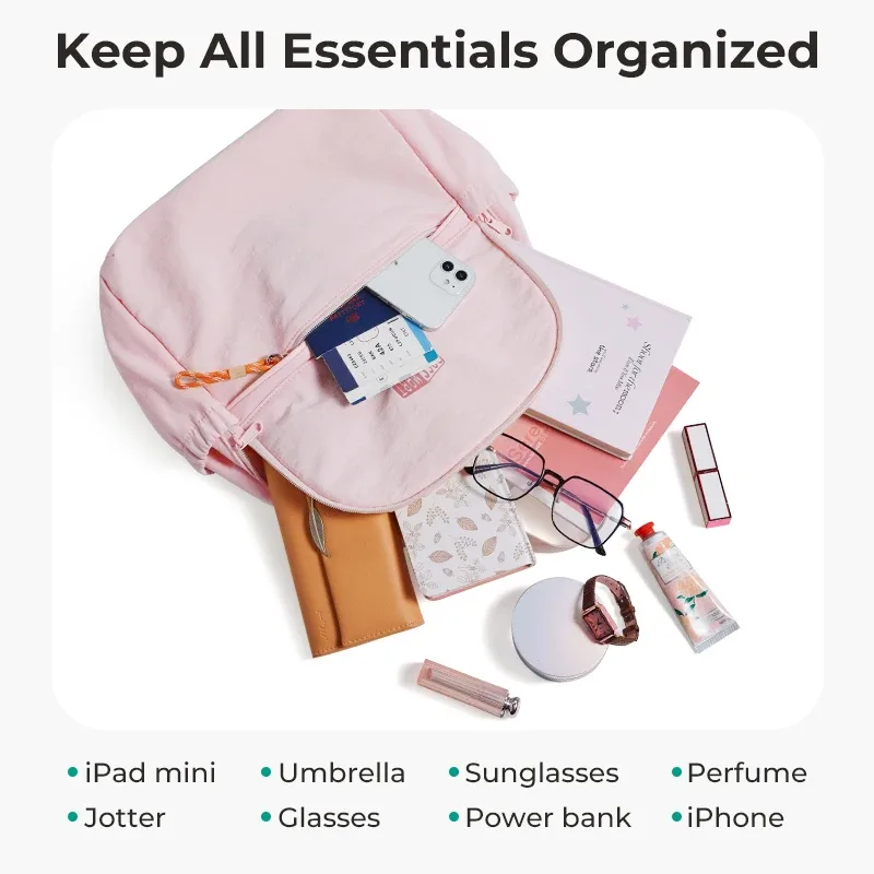 bagsmart 14 pouces sac à dos pour ordinateur portable pour femmes multifonction banlieue collège bookbag avec organisateur pour le travail école voyage
