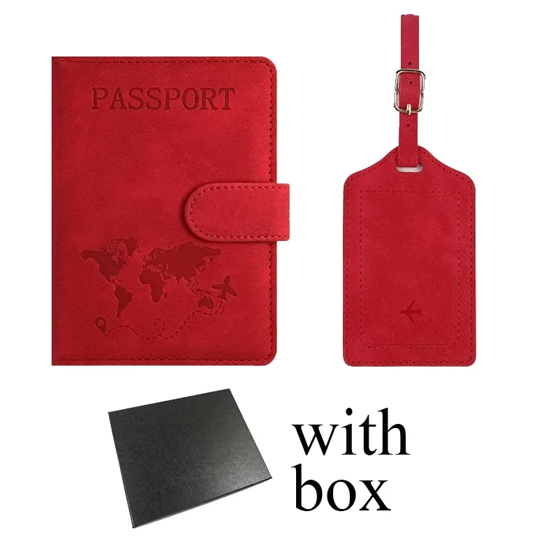porte-passeport personnalisé, étiquette de bagage, boîte cadeau, accessoires de voyage tendance diy, vente en gros, gravure de logo, portefeuille de voyage