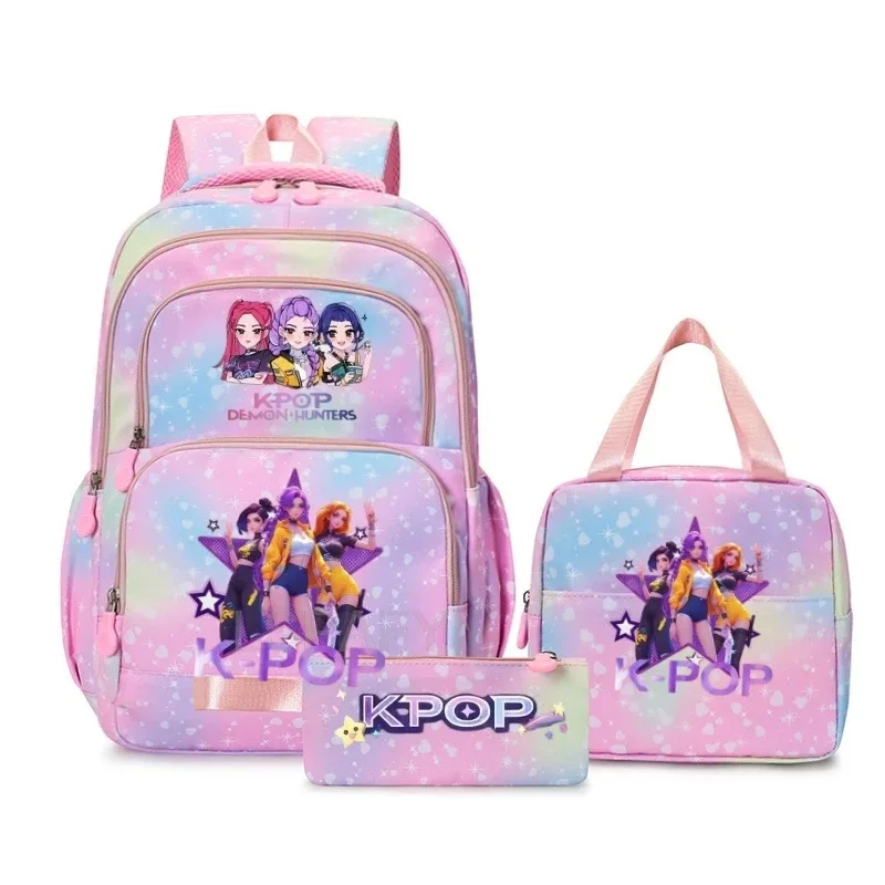 sacs à dos kpop colorés pour garçons, rumi mira zoey huntr/x saja, sacs d'école décontractés, sacs de voyage imprimés, mochila
