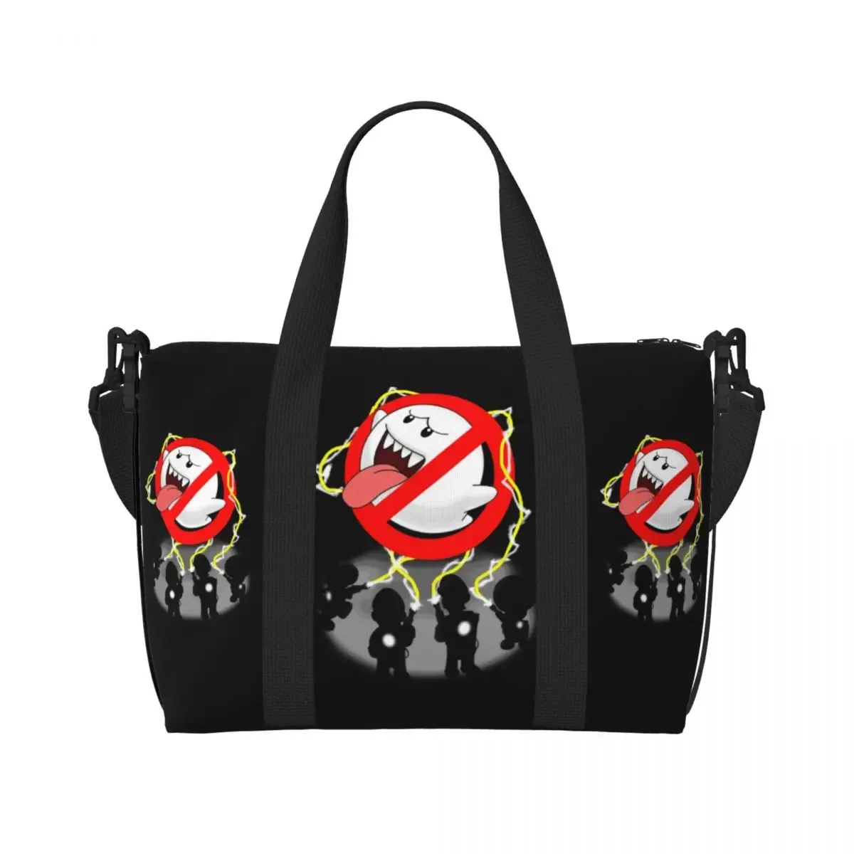 sac fourre-tout avec logo ghostbusters personnalisé pour femme, grande capacité, dessin animé, film de comédie, salle de sport, plage, sacs de voyage
