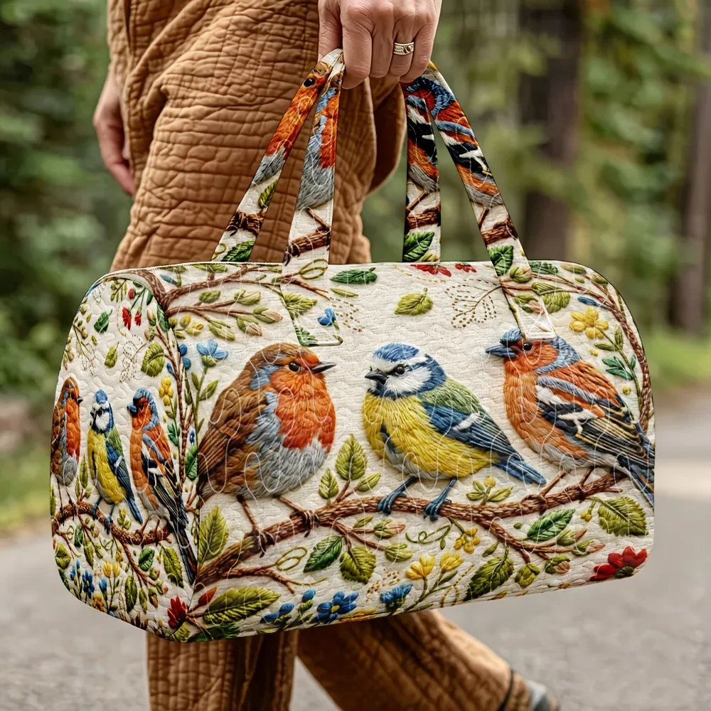 sac en toile matelassé de grande capacité - sac de voyage en tissu matelassé 3d au style unique - sac de voyage pour courtes distances