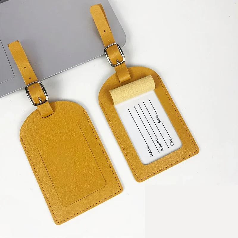 étiquette de bagage à rabat en cuir pu, léger, souple, solide, document, avion, carte d'embarquement, valise, accessoires de voyage, 4, 2, 1 pièces