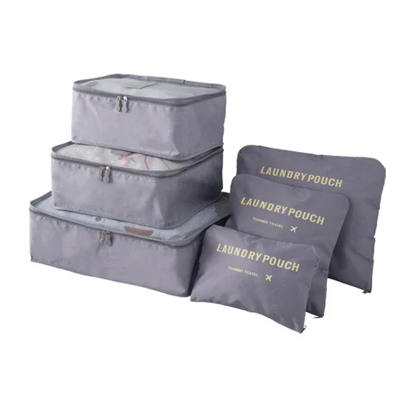 sac de rangement de voyage, ensemble de six pièces de bagages, sac de tri de vêtements, vêtements de voyage d'affaires, chaussures, sac de rangement d'emballage de sous-vêtements