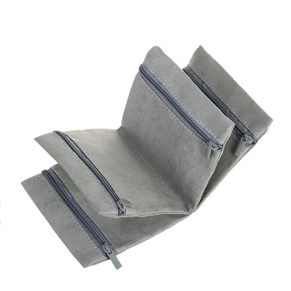 sac de rangement de bijoux, 3 pièces, étui de voyage compact pour bijoux, pochette à fermeture éclair, organisateur résistant aux rayures pour colliers, bagues, boucles d'oreilles